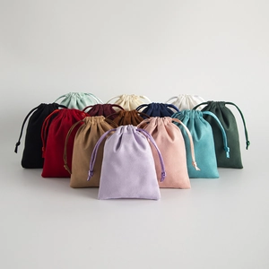 Suede Drawstring Bags Jewelry Packaging Pouch Soft Velvet Gift Storage Wedding Party Favors Small Accessories Organizer