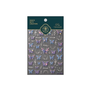 Holographic butterfly nail art stickers with aurora laser finish and star patterns