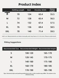 Comprehensive size chart for Arctic fleece hoodies with detailed measurements and fit guide