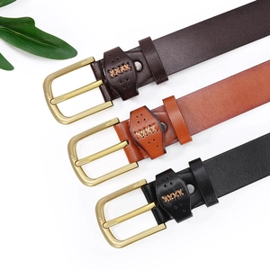 Vintage Men Belt TPU Faux Leather Alloy Pin Buckle Casual Retro Waist Strap Scratch Resistant Decorative Stitching