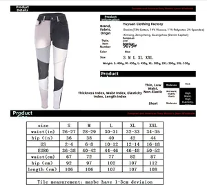 Tabella taglie dettagliata per jeans slim fit con misure US ed EU in pollici e centimetri