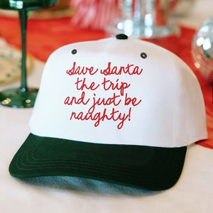 Contrast Color Baseball Cap Save Santa The Trip And Just Be Naughty Embroidery Adjustable Christmas Outdoor Hat