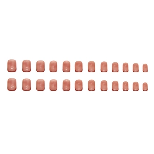 Coffret de 24 faux ongles courts French manucure dégradé rose nude brillant à coller
