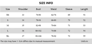 Detailed size chart for mesh sheer cardigan showing measurements in centimeters