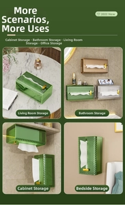 Luxurious acrylic tissue box with diamond texture for wall mount or desktop use