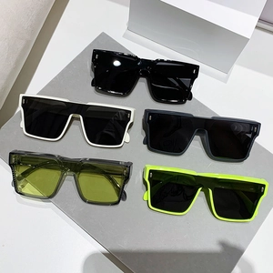 Modern oversized square sunglasses in five stylish colors with flat lenses and thick frames