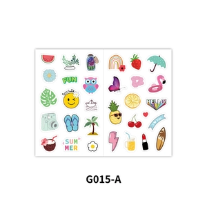 110pcs fresh waterproof cartoon stickers for guitar and luggage in vibrant summer designs