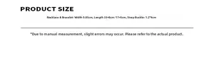 Detailed product size guide for watch strap buckle necklace and bracelet jewelry set
