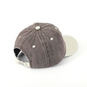 Kids vintage washed cotton baseball cap with adjustable strap and contrast panel design