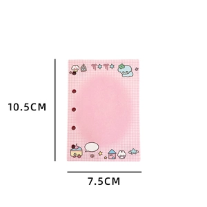 Pink plaid loose-leaf refill pages with cute cartoon patterns for M5 card albums