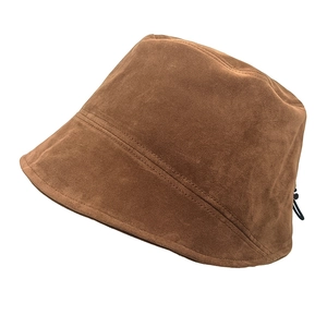 Suede Bucket Hat Flat Top Adjustable Drawstring Sun Protection Solid Color Retro Japanese Style Fisherman Hat Women