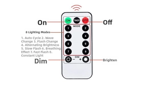 Wireless 13-key remote for LED string lights featuring 8 modes and timer settings