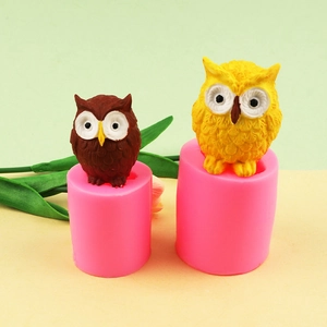 Owl Shape 3D Silicone Mold For Handmade Soap Gypsum Resin DIY Crafting Chocolate Cake Baking Tool