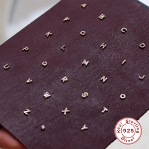 Minimalist S925 sterling silver alphabet earrings with sparkling pavé zircon stones