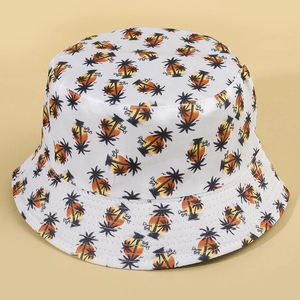 Chapeau bob blanc avec imprimé palmier tropical et texte Dream Big pour femme