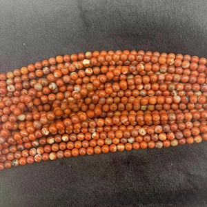 Détails de perles rondes en pierre naturelle brun rouge pour la création de bijoux DIY