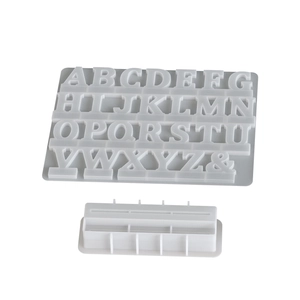 Lot de 26 moules en silicone pour lettres majuscules avec base pour bougeoirs en résine DIY