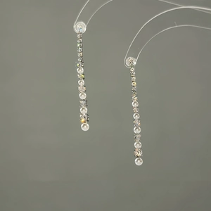 Elegant Long Tassel Earrings With Cubic Zirconia Imitation Artificial Pearl And 925 Sterling Silver Earring Post For Women Fashion