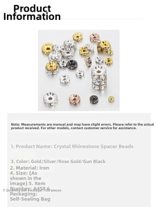 Macro detail of multi-color crystal rhinestone spacer beads for DIY jewelry making