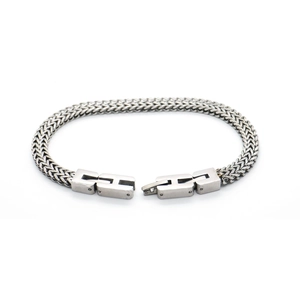Bracciale da uomo in acciaio inossidabile argento da 6mm a catena dragon con chiusura rettangolare