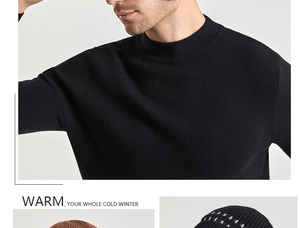 Détail d'un pull en tricot noir avec bonnets doublés de polaire et texture douce d'hiver