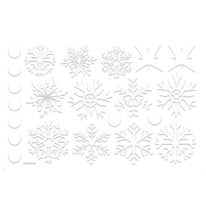 White snowflake static window decals with various patterns for Christmas decoration