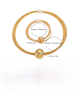 Tabella taglie dettagliata per set di collana e bracciale dorati a più strati
