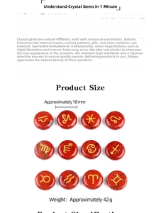 Detailed macro view of 12 red jasper zodiac stones with gold engraved rune symbols