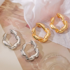 Pendientes De Aro Retorcidos Geométricos Irregulares De Cobre Bañados En Oro Plata Joyería Minimalista Para Mujer Moda