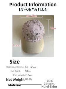 Spécifications détaillées de taille pour la casquette Sunday Morning en coton