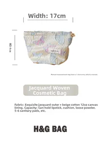 Detail der bunten Schmetterlings-Jacquard-Kosmetiktasche mit 17x14cm Maßen