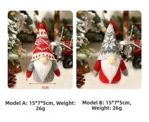 Detail of Christmas gnome ornaments showing dimensions and textures of Model A and B