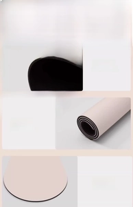 Absorbent mat featuring anti-slip rubber backing and smooth edge for coffee bars