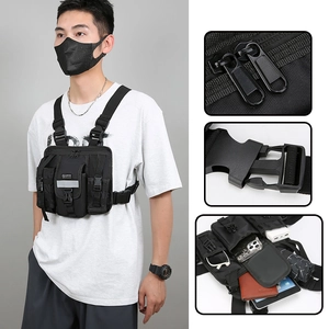 Tactical chest bag with multi-pocket design and adjustable straps for outdoor sports