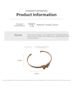 Detailed view of rose gold butterfly cuff bangle with cubic zirconia pave settings