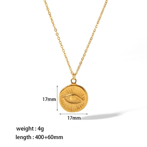 Détails du pendentif œil maléfique plaqué or 18 carats avec diamètre de 17mm et dimensions
