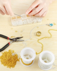 1000pcs gold and silver jump rings with lobster clasps and jewelry DIY tools kit
