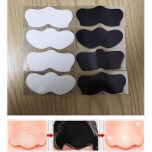 Bamboo charcoal blackhead removal nose strips 8-pack showing before and after results