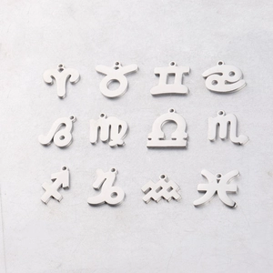 Zodiac Sign Charms 304 Stainless Steel Mirror Polished Single Hole For DIY Jewelry Making Astrological Pendants Findings