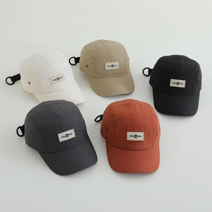Top view of five color options for breathable quick-dry 5-panel outdoor camp hats