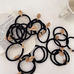 Élastiques À Cheveux Noirs Sans Couture Attaches De Queue De Cheval Haute Élasticité Bandeaux Pour Femmes Et Filles
