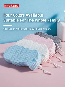 Soft exfoliating bath sponge set in four colors with wave texture and hanging rope