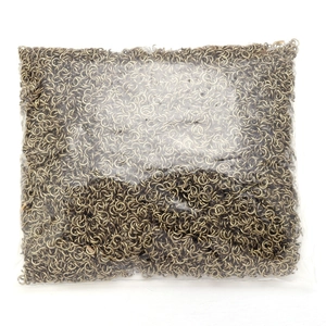 Bulk antique bronze metal jump rings for jewelry making in a transparent plastic bag