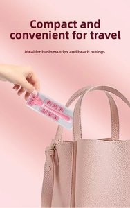 Rasoir manuel rose compact et ses lames glissés dans un sac pour un transport facile