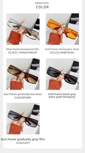 Detail showing five different metal frame color options for oval steampunk sunglasses