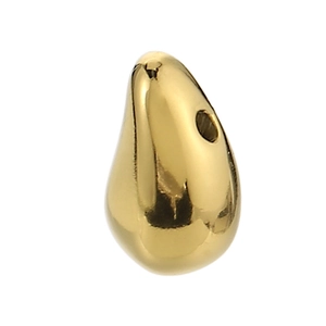 Polished golden stainless steel teardrop pendant with smooth reflective finish