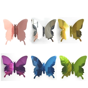 Butterfly Wall Stickers Mirror Effect 3D Acrylic DIY Art Home Decor Living Room Bedroom Removable Decals