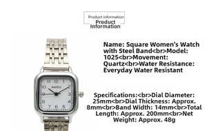 Macro shot of a square silver steel watch band and a white dial with Arabic numerals