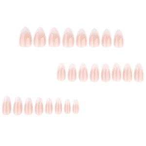 24pcs almond shape ombre press-on nails in gradient nude pink to milky white finish