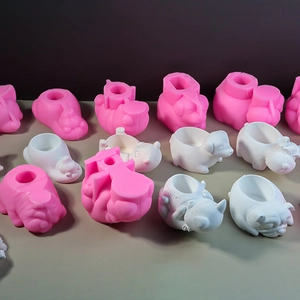 DIY Silicone Mold For Dog Bear Shape Succulent Flower Pot Candle Cup Plaster Cement Handcrafted Desktop Decor Novelty